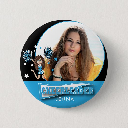 Cheerleader - DIY Foto - Baby Blue Button (Vorderseite)