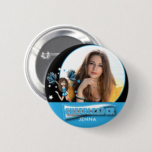 Cheerleader - DIY Foto - Baby Blue Button (Vorne & Hinten)