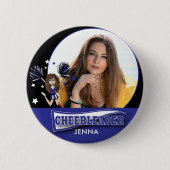 Cheerleader - DIY Foto - Dunkelblau Button (Vorderseite)
