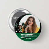 Cheerleader - DIY Foto - Dunkelgrün Button (Vorne & Hinten)