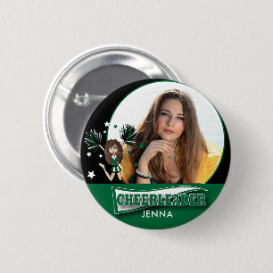 Cheerleader - DIY Foto - Dunkelgrün Button