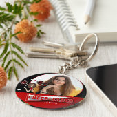 Cheerleader - DIY Foto - Rot Schlüsselanhänger (Seite)