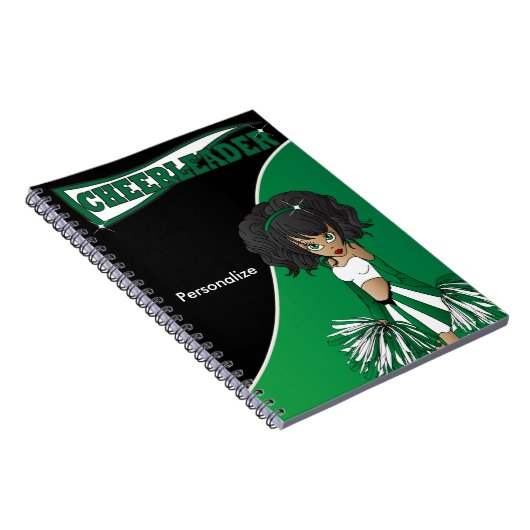 Cheerleader | DIY Name | Dunkelgrünes Notebook Notizblock (Rechte Seite)