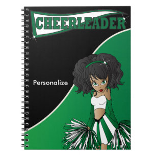 Cheerleader   DIY Name   Dunkelgrünes Notebook Notizblock