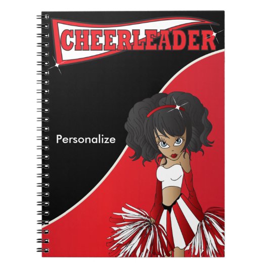 Cheerleader | DIY Text | Rotes Notebook Notizblock (Vorderseite)