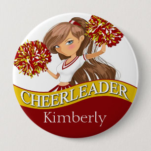 Cheerleader DIY wählen Ihr Gold der Schulfarbe   Button