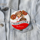 Cheerleader DIY wählen Ihr Rot der Schulfarbe | Button (Beispiel)