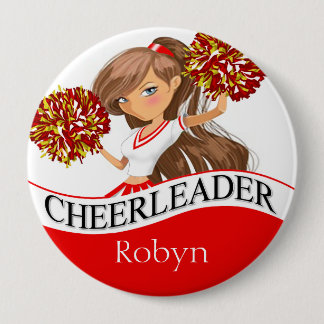 Cheerleader DIY wählen Ihr Rot der Schulfarbe | Button