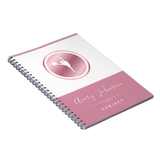 Cheerleader Elegant Rosa Rose Gold Personalisiert Notizblock (Rechte Seite)