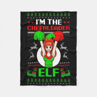 Cheerleader Elf Design Christmas Cheerleading  Fleecedecke
