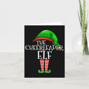 Cheerleader Elf Group Matching Familie Weihnachten Karte