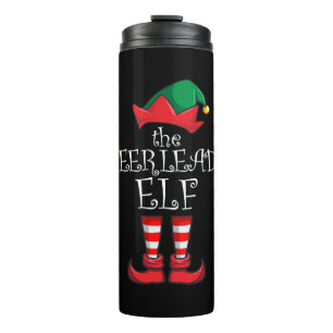 Cheerleader Elf Matching Family Christmas Pajama Thermosbecher