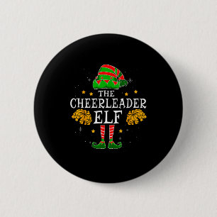 Cheerleader-Elf passendes Team Weihnachten Lustig Button
