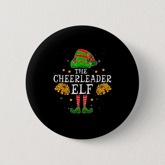 Cheerleader-Elf passendes Team Weihnachten Lustig Button (Vorderseite)