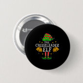 Cheerleader-Elf passendes Team Weihnachten Lustig Button (Vorne & Hinten)