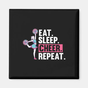 Cheerleader Essen Schlafen Cheer Wiederholen Cheer Magnet