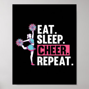 Cheerleader Essen Schlafen Cheer Wiederholen Cheer Poster