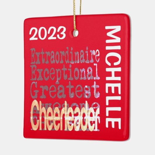 Cheerleader Extraordinaire CUSTOM Keramikornament (Links)