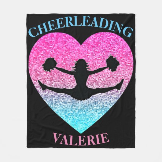 Cheerleader Fleece Blanket mit ihrem Namen (Vorderseite)