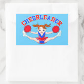 Cheerleader, fliegender Cheerleader Rechteckiger Aufkleber (Tasche)