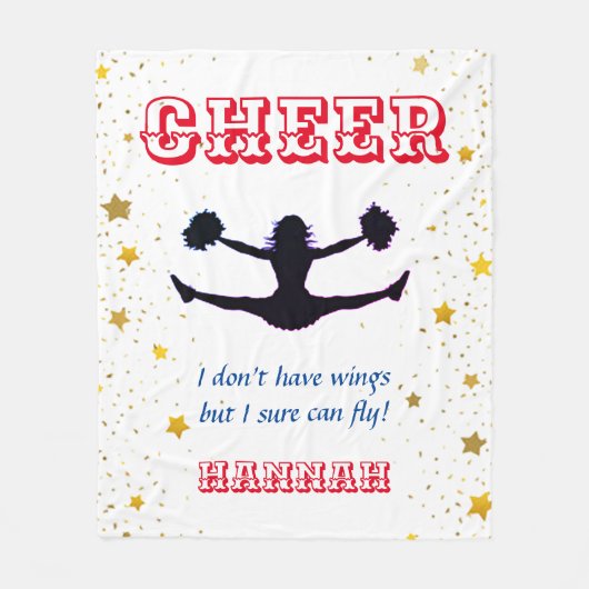 Cheerleader Flyer Gold Stars Fleece Blanket (Vorderseite)