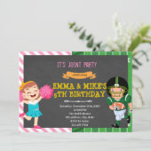 Cheerleader Football Joint Party Einladung (Stehend Vorderseite)