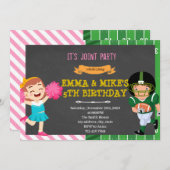 Cheerleader Football Joint Party Einladung (Vorne/Hinten)