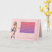 Cheerleader-Foto-Rahmen Karte (Gelbe Blume)