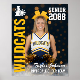 Cheerleader-Foto Senior-Cheer-Team Gold Schwarz Poster