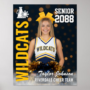 Cheerleader-Foto Senior-Cheer-Team Gold Schwarz Poster