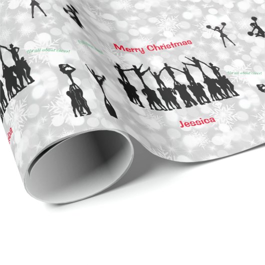 Cheerleader "Frohe Weihnachten" Packpapier (Rolleneckpunkt)