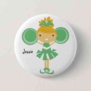 Cheerleader-Geburtstags-Party-Namen-Knopf KRW Button