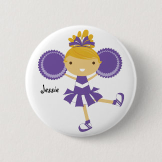 Cheerleader-Geburtstags-Party-Namen-Knopf KRW lila Button
