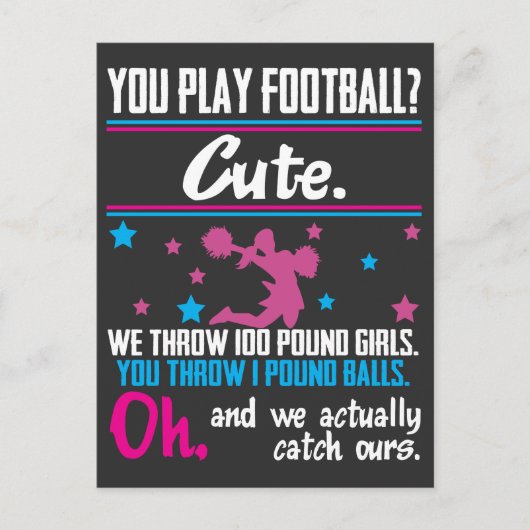 Cheerleader Gift You Play Football, das ist Niedli Postkarte (Vorderseite)
