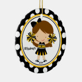 Cheerleader Girl Christmas Ornament Black Gold (Rechts)