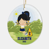 Cheerleader Girl Christmas Ornament Blue Gold (Links)