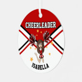 Cheerleader 📣 💖 Girl - Red & Black 2S Ornament Aus Metall (Vorderseite links)