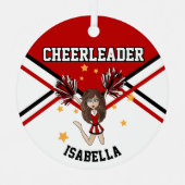 Cheerleader 📣 💖 Girl - Red & Black 2S Ornament Aus Metall (Vorderseite)