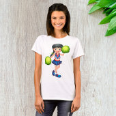 Cheerleader Girl with Pom Poms Fun Sports Spirit T-Shirt
