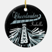 Cheerleader 📣 💖 Glam - Blue Aquamarin Keramik Ornament (Hinten)