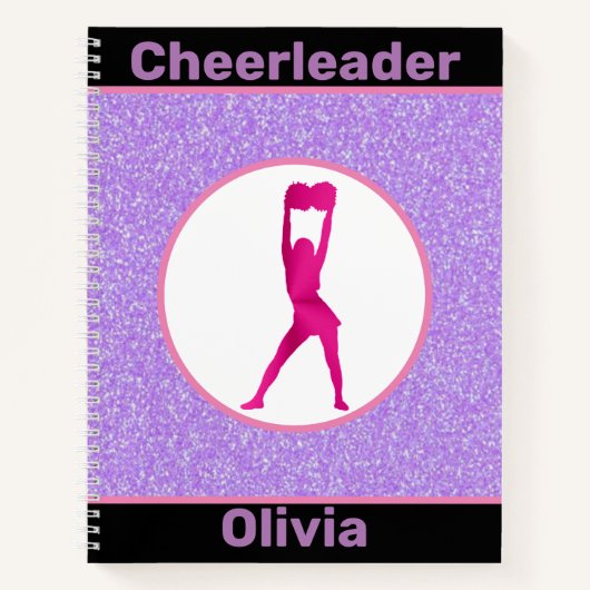 Cheerleader Glitzer Notizblock (Vorderseite)