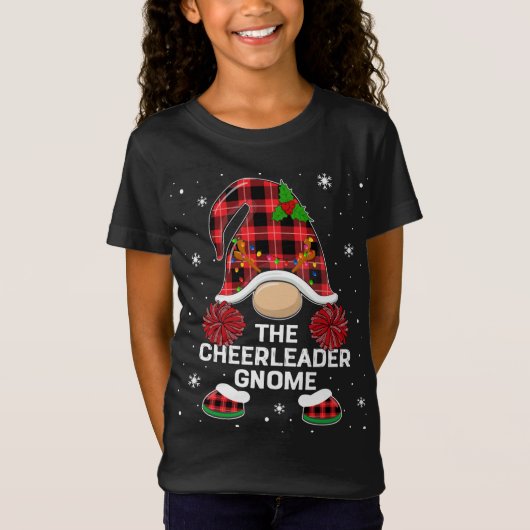 Cheerleader Gnome Weihnachts Cheerleader Pjama cho T-Shirt (Vorderseite)