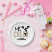 Cheerleader Gold und Black Cheer Geburtstag Pappteller (Party)