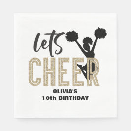 Cheerleader Gold und Black Cheer Geburtstag Serviette