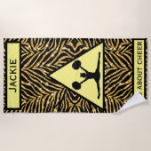 Cheerleader Gold Zebra Wild über Cheer Strandtuch (Vorderseite)