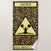 Cheerleader Gold Zebra Wild über Cheer Strandtuch (Vorderseite)