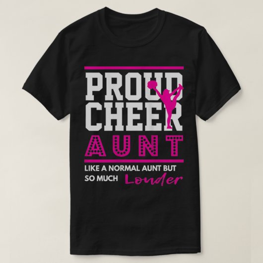 Cheerleader Graphic Proud Cheer Tante T-Shirt (Design vorne)