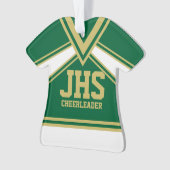 Cheerleader Green und Gold mit verschiedenen Buchs Ornament (Vorderseite)