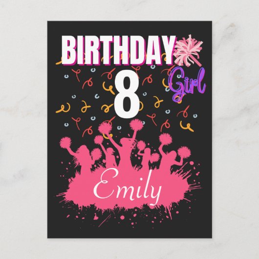Cheerleader Gymnastic Birthday Girl Postkarte (Vorderseite)