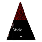 Cheerleader "Happy Birthday" Black / Red Sparkle Partyhütchen (Rechts)